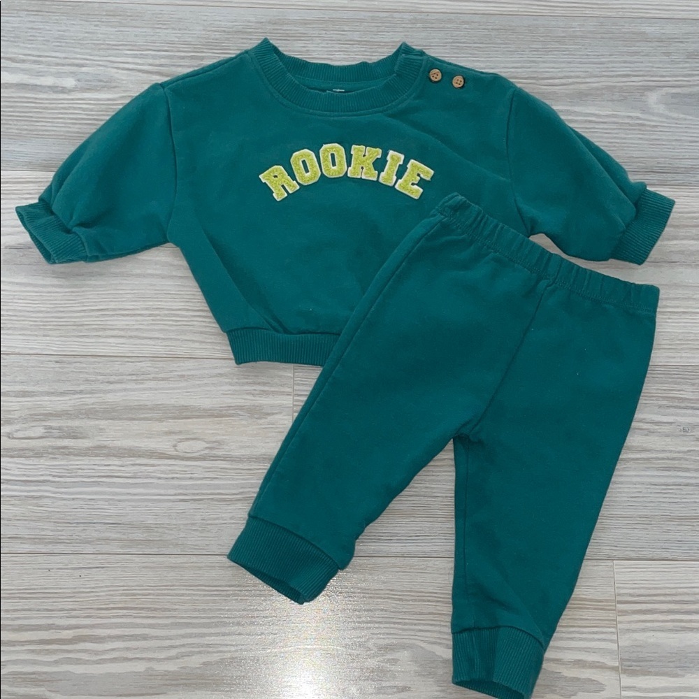 Boys Cat & Jack Rookie Sweatpant Set 3–6M Green